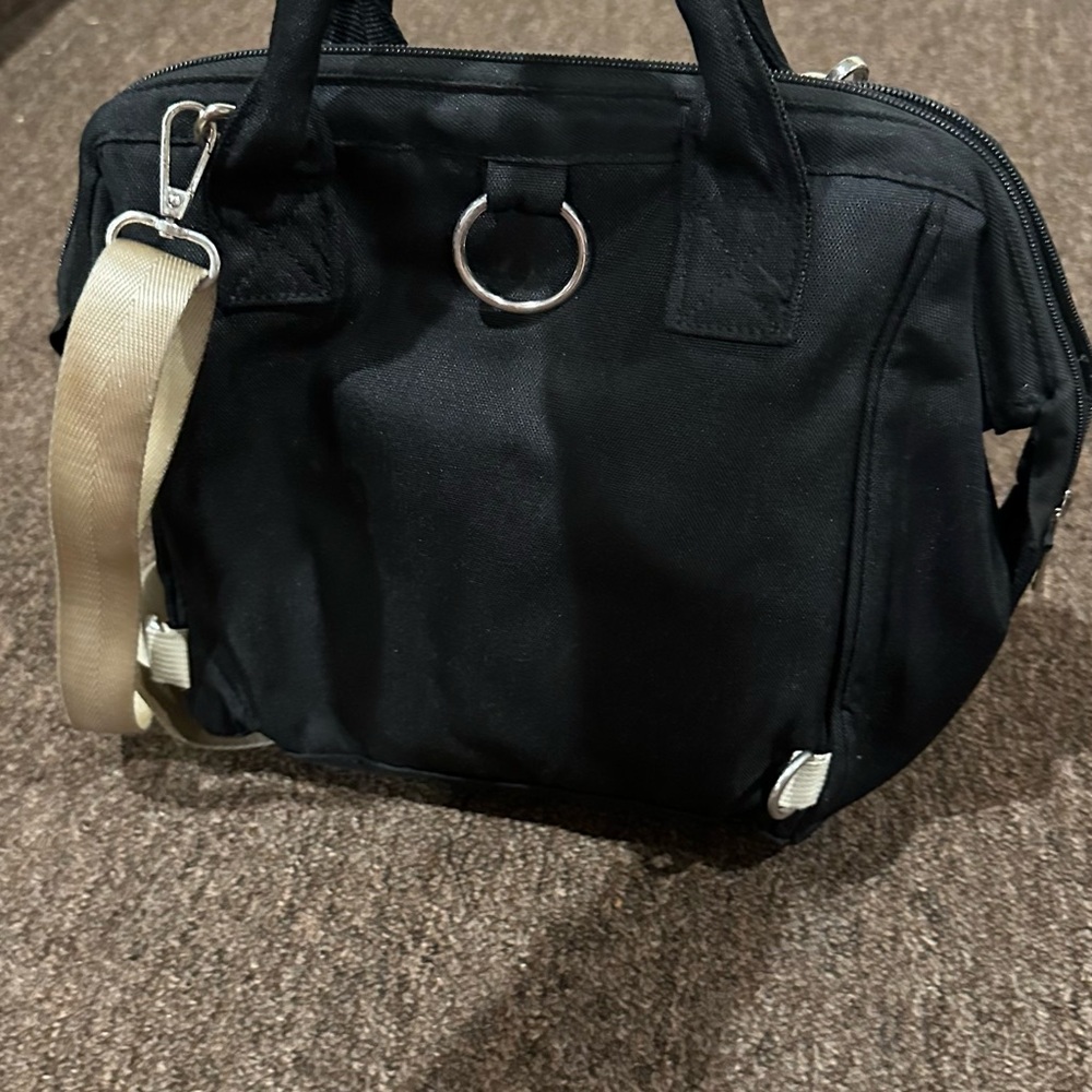 Adjustable Strap Durable Beaulyn S Diaper Bag Backpack, Mini Tote Black - Picture 5 of 7